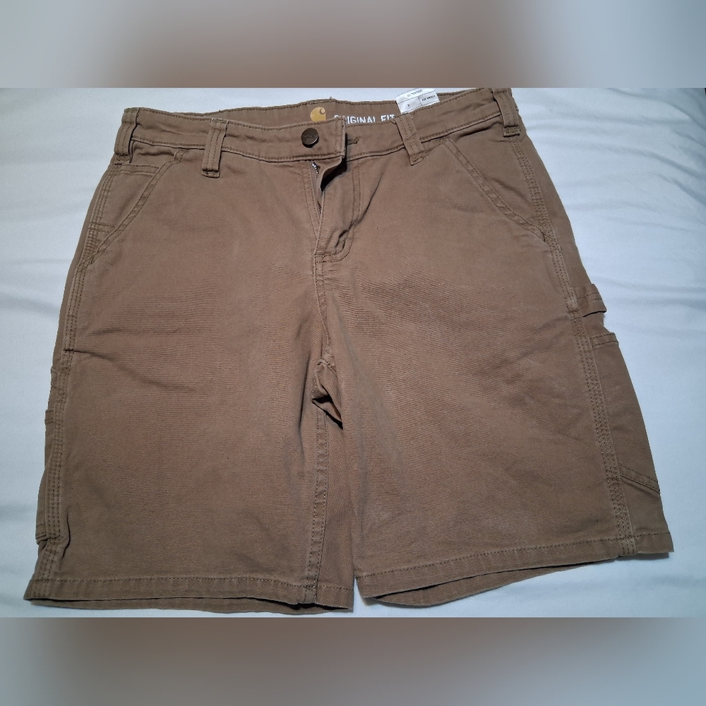 Carhartt Women Canvas Utility Work Shorts Size 4 Original Fit Brown 102094